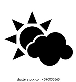Sun Cloud Weather Symbol Pictogram Stock Vector (Royalty Free ...