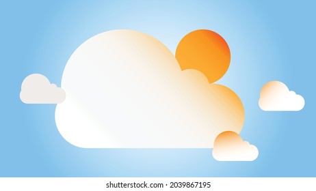 The sun and cloud weather Vector