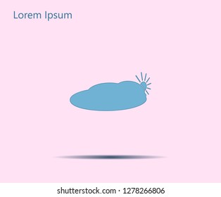 sun and cloud weather web icon