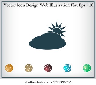 sun and cloud weather web icon