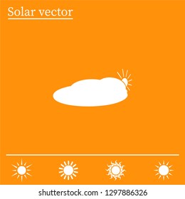 sun and cloud weather web icon