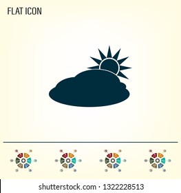 sun and cloud weather web icon