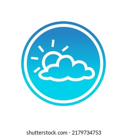 Sun and cloud weather web icon