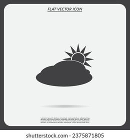 sun and cloud weather web icon