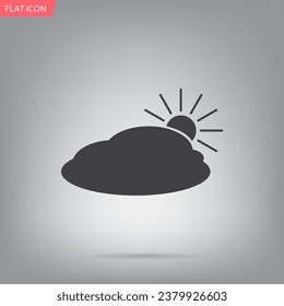 icono web de sun and cloud weather