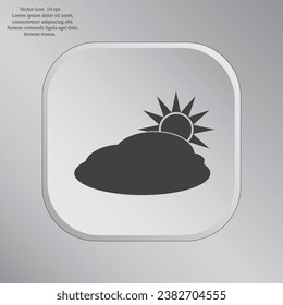 sun and cloud weather web icon