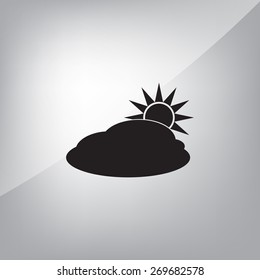 sun and cloud weather web icon