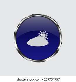 sun and cloud weather web icon