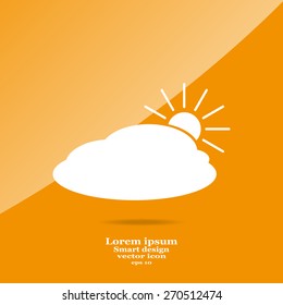 sun and cloud weather web icon