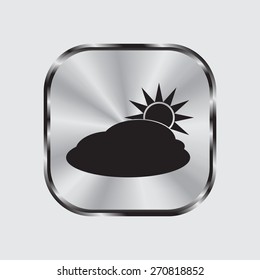 sun and cloud weather web icon