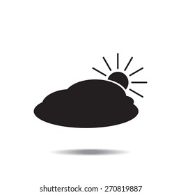 sun and cloud weather web icon