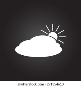 sun and cloud weather web icon