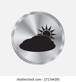 sun and cloud weather web icon