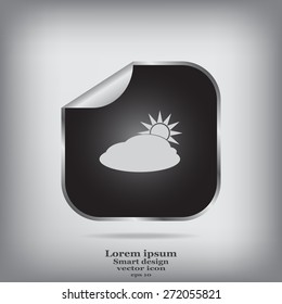 sun and cloud weather web icon