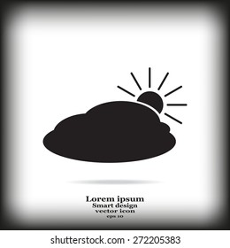 sun and cloud weather web icon