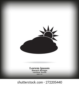 sun and cloud weather web icon