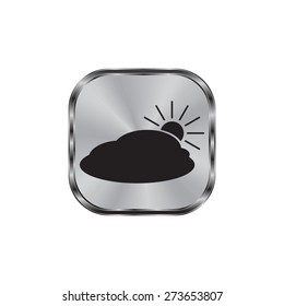 sun and cloud weather web icon