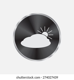 sun and cloud weather web icon