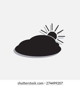 sun and cloud weather web icon