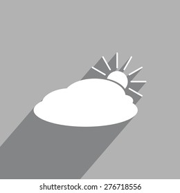 sun and cloud weather web icon