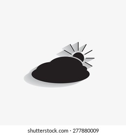 sun and cloud weather web icon