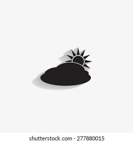 sun and cloud weather web icon