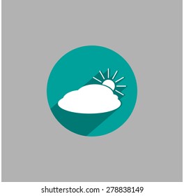 sun and cloud weather web icon