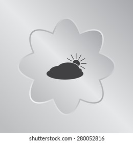 sun and cloud weather web icon