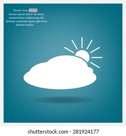 sun and cloud weather web icon