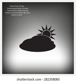 sun and cloud weather web icon