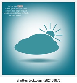 sun and cloud weather web icon