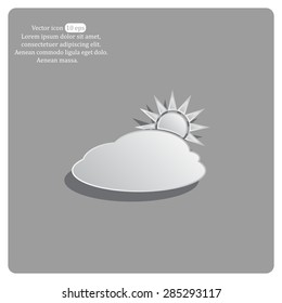 sun and cloud weather web icon