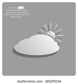 sun and cloud weather web icon