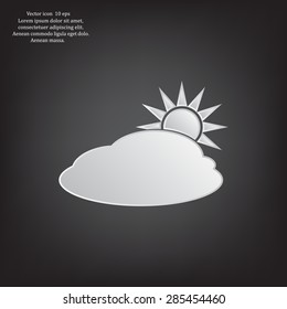 sun and cloud weather web icon