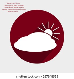 sun and cloud weather web icon
