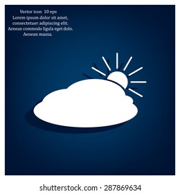 sun and cloud weather web icon