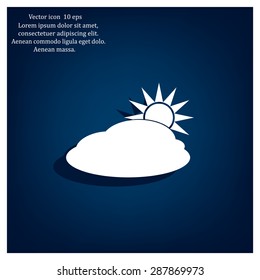 sun and cloud weather web icon