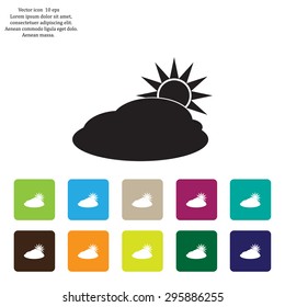 sun and cloud weather web icon