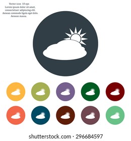 sun and cloud weather web icon