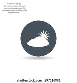 sun and cloud weather web icon
