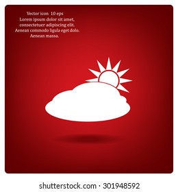 sun and cloud weather web icon