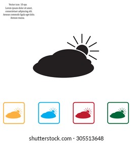 sun and cloud weather web icon