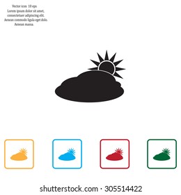 sun and cloud weather web icon