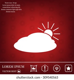 sun and cloud weather web icon