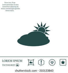 sun and cloud weather web icon