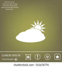 sun and cloud weather web icon