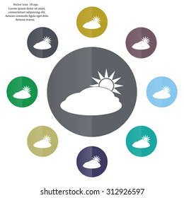 sun and cloud weather web icon