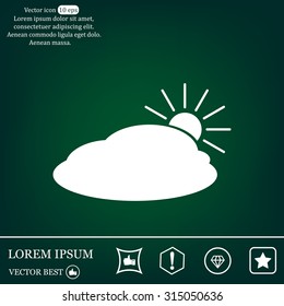 sun and cloud weather web icon