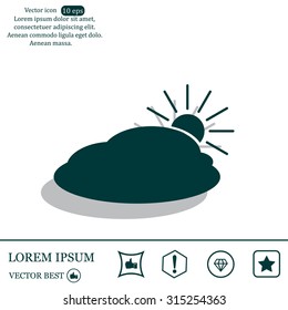 sun and cloud weather web icon