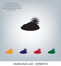 sun and cloud weather web icon